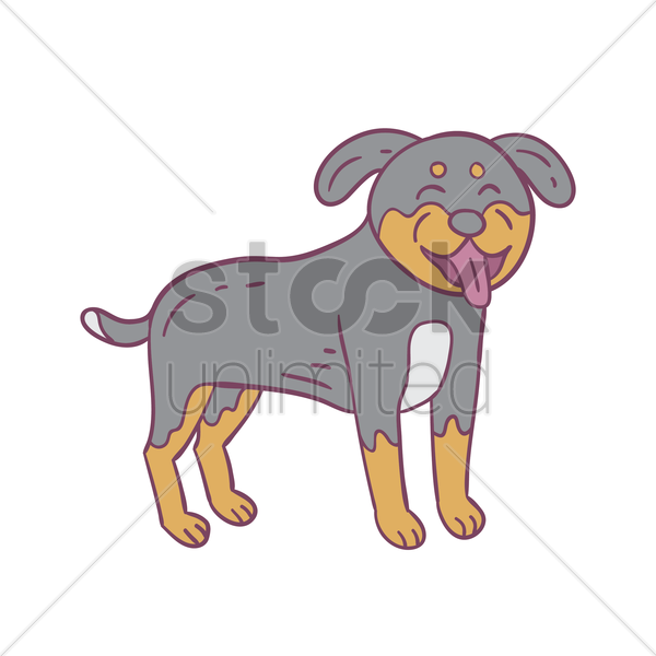 600x600 Happy Dog Vector Image