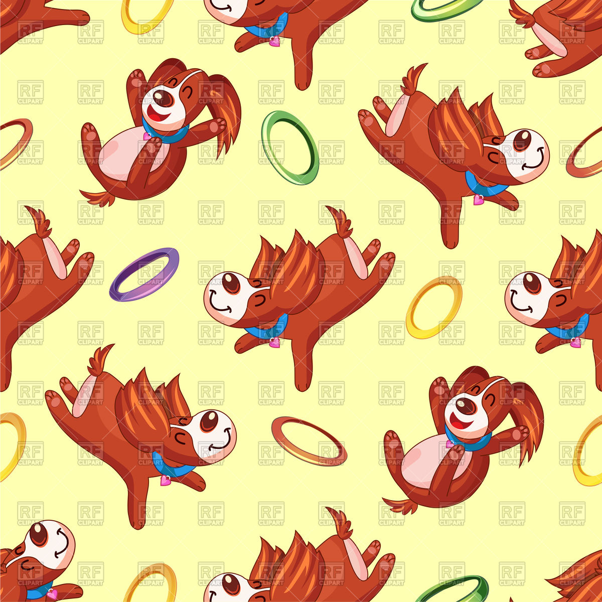 1200x1200 Happy Dog On A Yellow Background Vector Image Of Plants