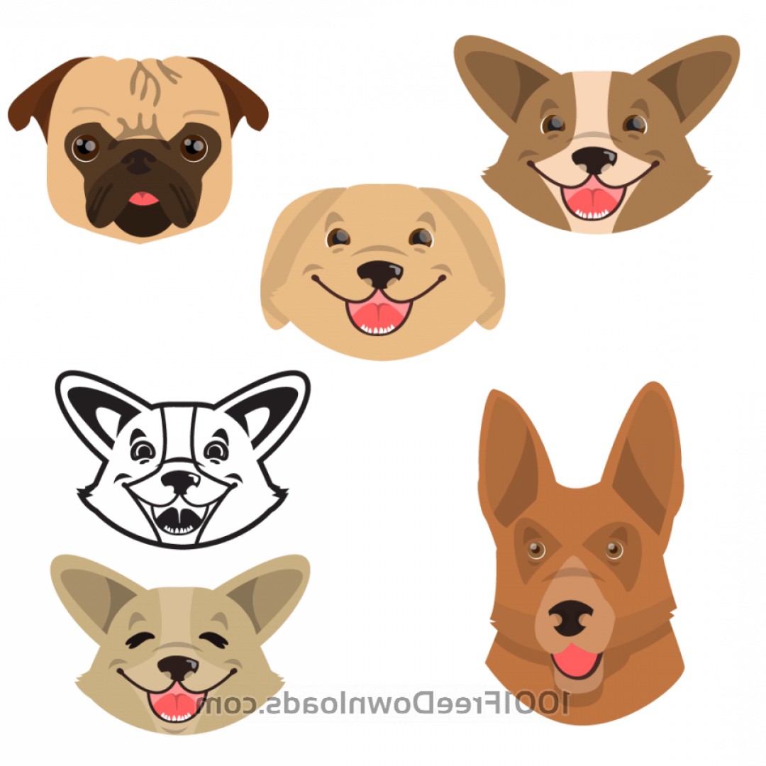 1080x1080 Cute Smiling Happy Dogs Vector Set Soidergi