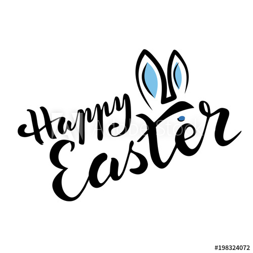 Hand Sketched Greeting Card With Easter Bunny Ears, Eggs 500x500 Hand Sketched Greeting Card With Easter Bunny Ears, Eggs