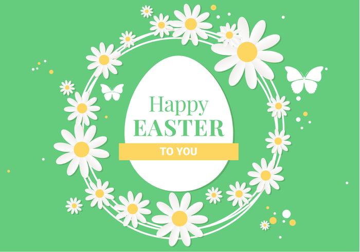 Spring Happy Easter Vector Illustration 700x490 Spring Happy Easter Vector Illustration