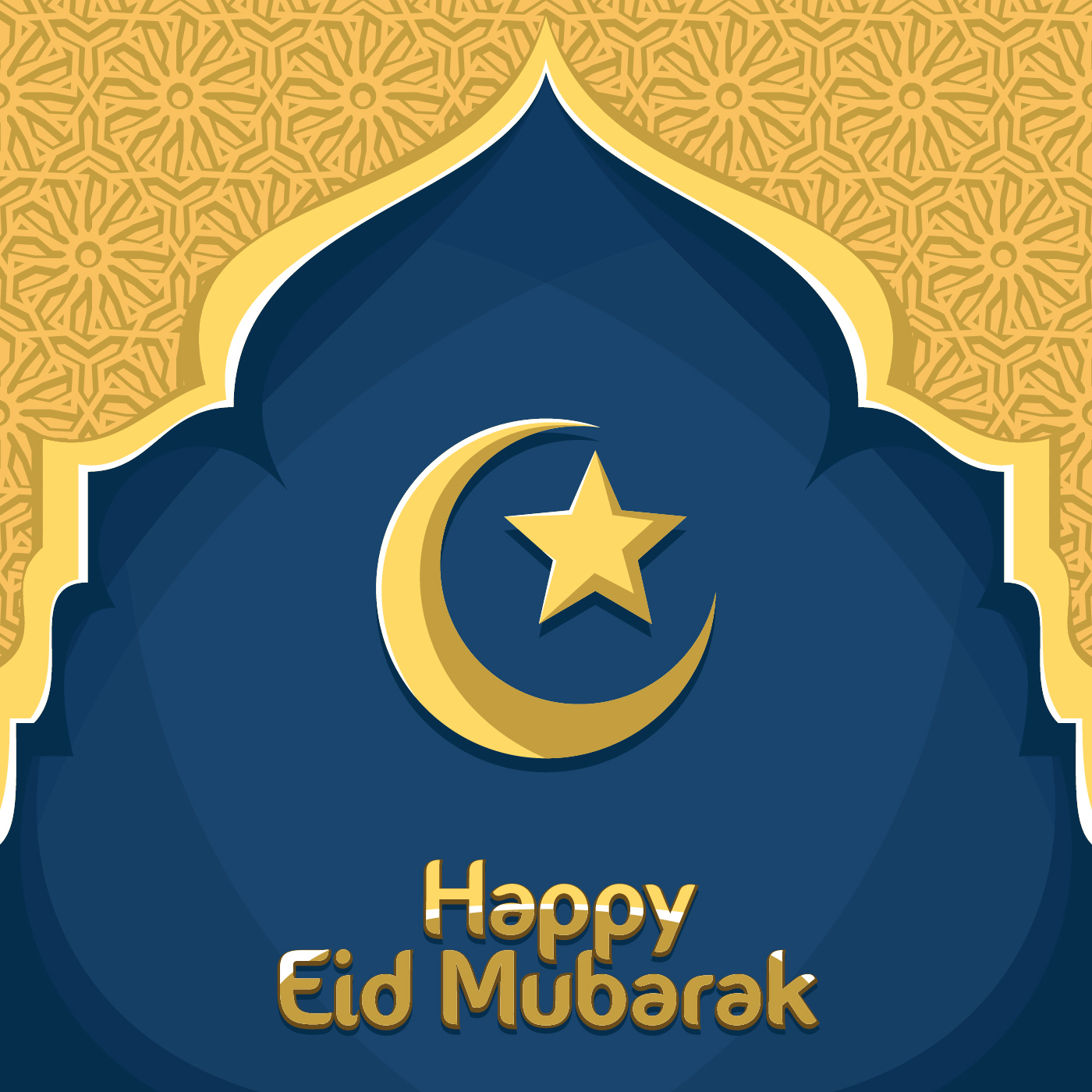 1400x1400 Happy Eid Free Vector Art