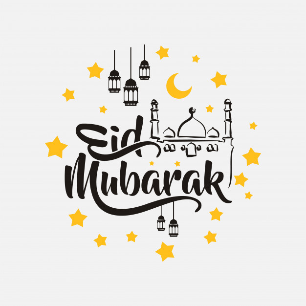626x626 Isolated Calligraphy Of Happy Eid Mubarak Vector Premium Download