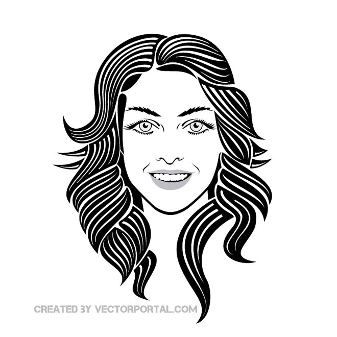 Girl Smiley Face Vector Image 660x660 Girl Smiley Face Vector Image