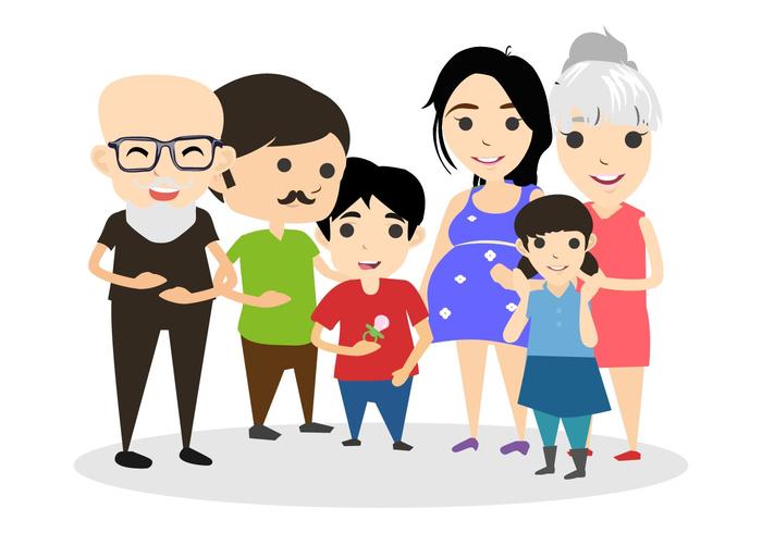 700x490 Happy Family Vector Illustration
