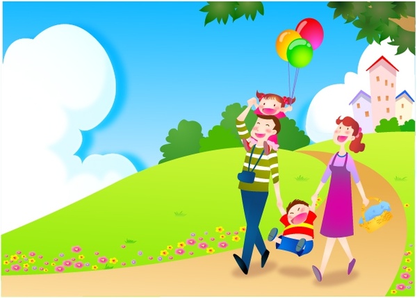600x429 Happy Family Vector Free Vector In Adobe Illustrator