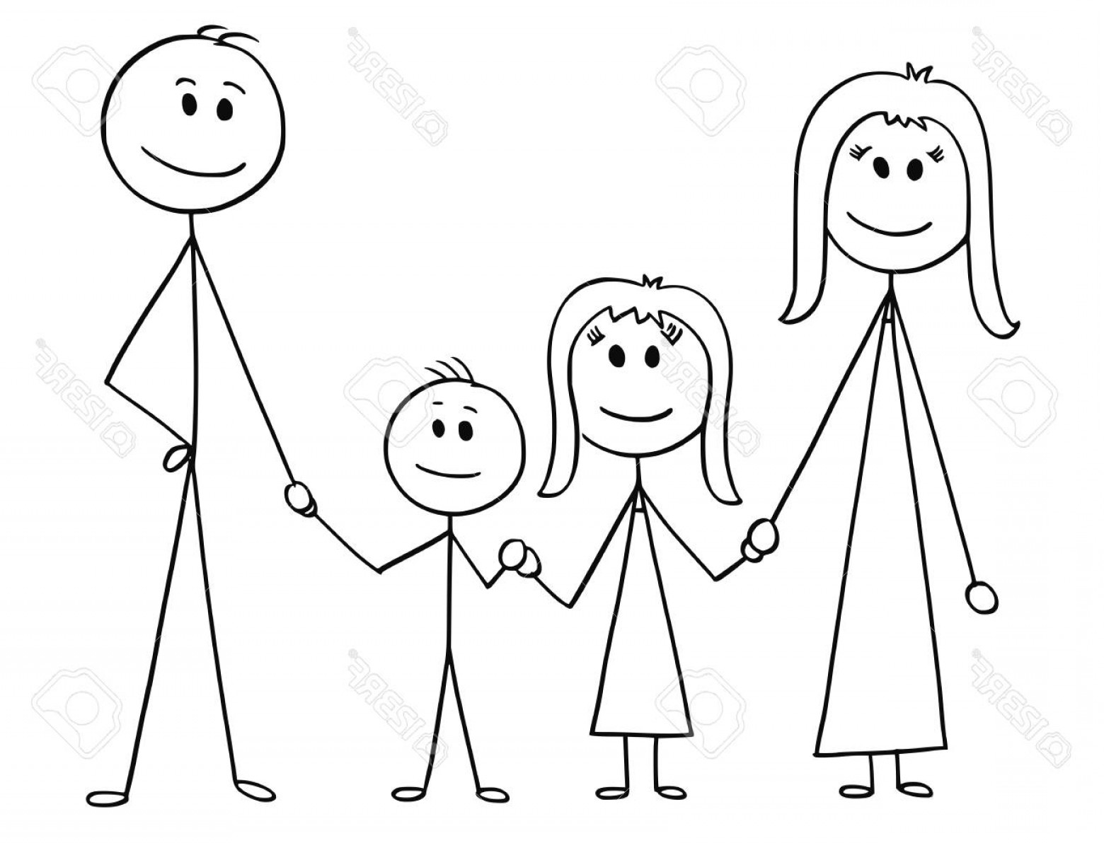 1560x1192 Photostock Vector Cartoon Stick Man Drawing Illustration Of Happy