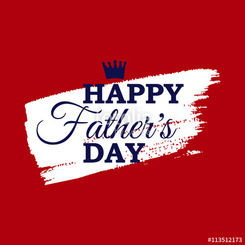 500x500 Happy Father's Day Vector Greeting Card With Crown On White Brush