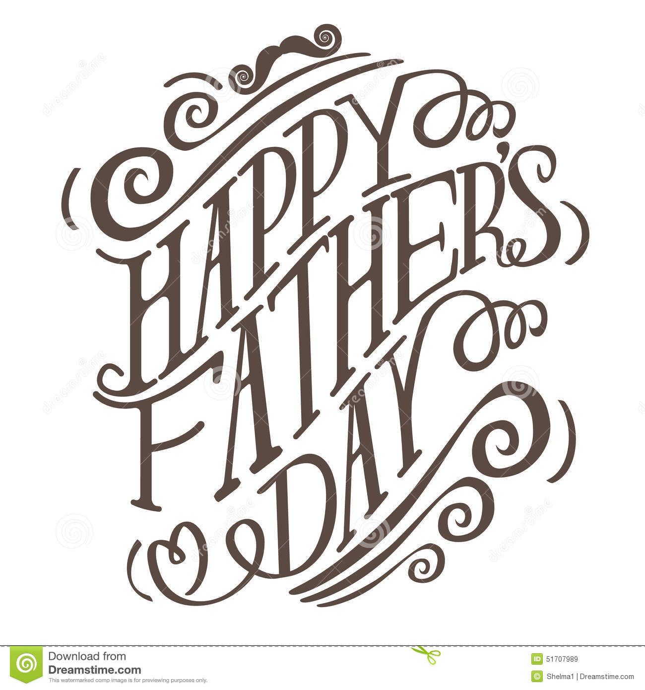 1300x1390 Happy Fathers Day Hand Drawn Typography Vector Stock Vector