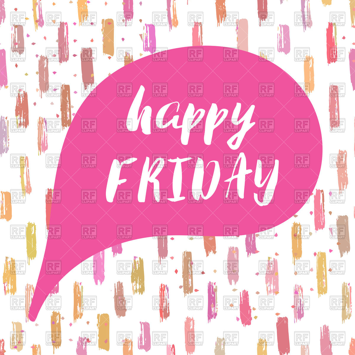 1200x1200 Happy Friday Text In Speech Bubblle Vector Image Of Fonts Type