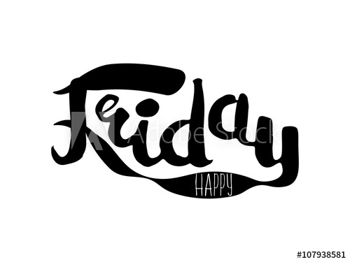 500x375 Black And White Insulated Hand Lettering Poster Stencil Happy