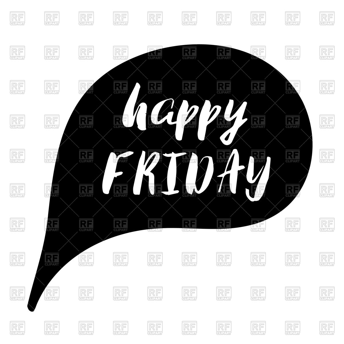 1200x1200 Happy Friday Text In Speech Bubblle Vector Image Of Icons