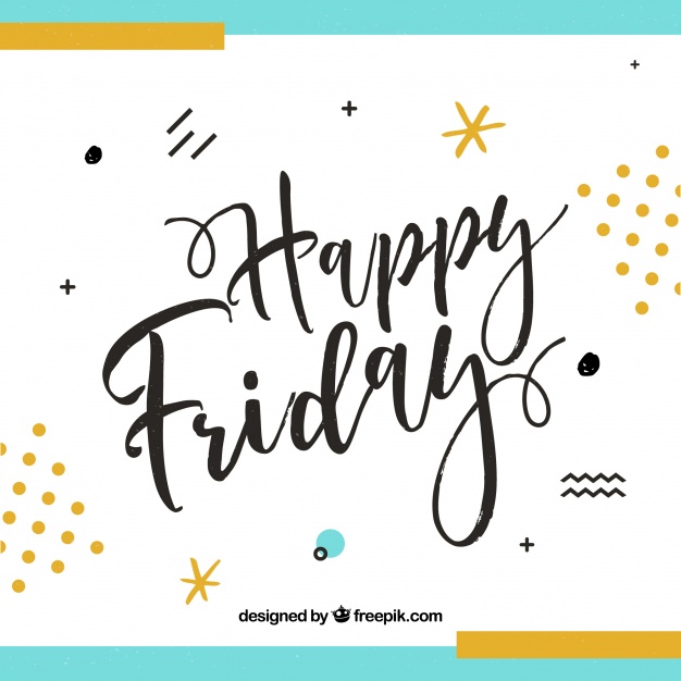 626x626 Retro Lettering Background Happy Friday Vector Free Download