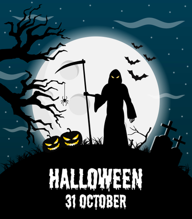 Premium Happy Halloween Vector Poster Illustration Download In Png 394x450 Premium Happy Halloween Vector Poster Illustration Download In Png