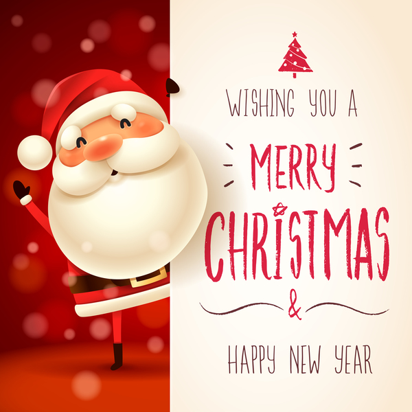 600x600 Cute Santa Sign With Christmas Card Vectors Free Download