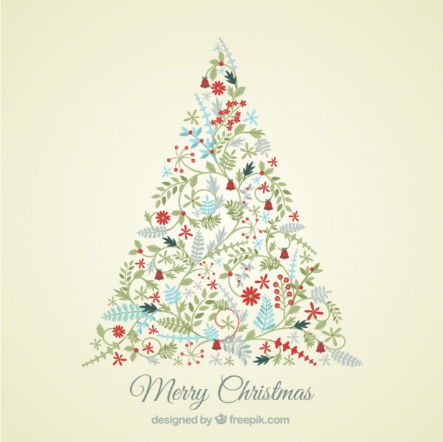 626x625 Floral Christmas Card Vector Free Download