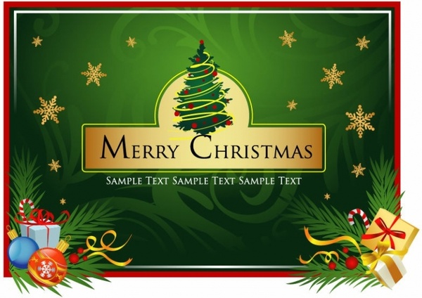 600x424 Beautiful Christmas Card Vector Free Vector In Encapsulated
