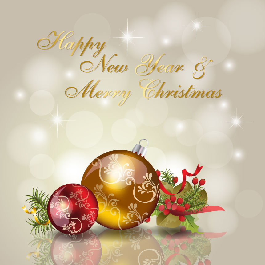 861x860 Merry Christmas Card Vector Vector Sources