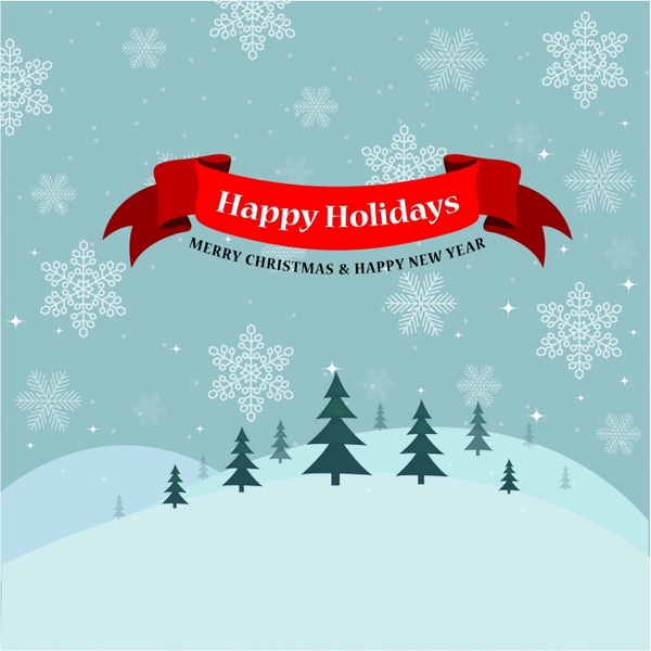 600x600 Vintage Happy Holidays Card Free Vector In Adobe Illustrator