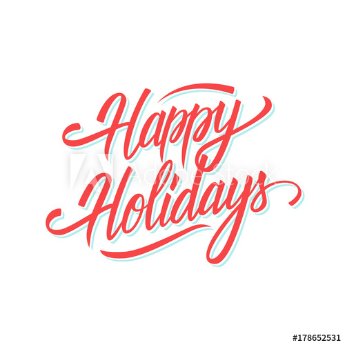 500x500 Happy Holidays Hand Lettering Text Design For Seasonal Holiday