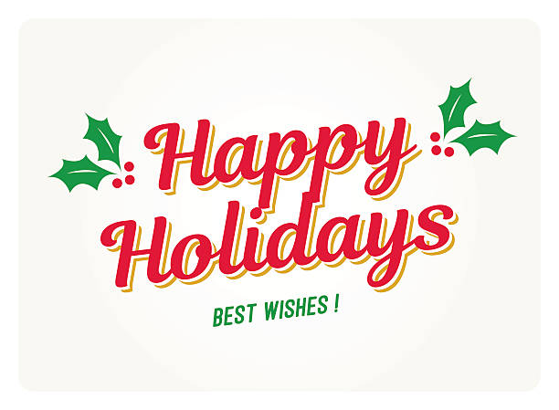 612x449 Happy Holidays Card With Mistletoes Editable Vector Design