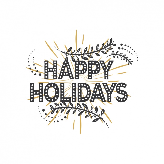 626x626 Happy Holidays With Black And Golden Background Vector Free Download
