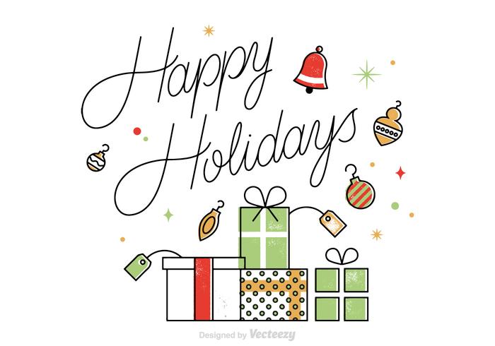 700x490 Vector Happy Holidays Card