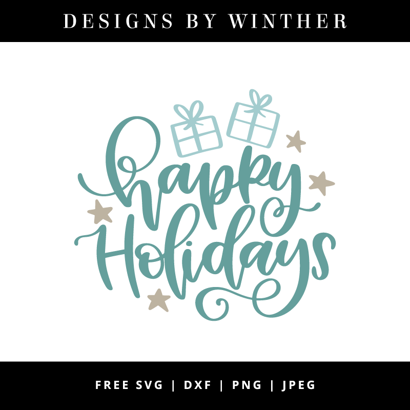 800x800 Free Happy Holidays Dxf Png Designs