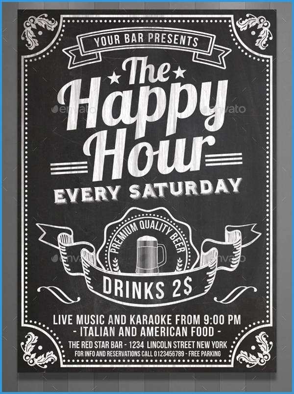 Happy Hour Flyer Template Free Best Chalkboard Flyers Printable 600x805 Happy Hour Flyer Template Free Best Chalkboard Flyers Printable