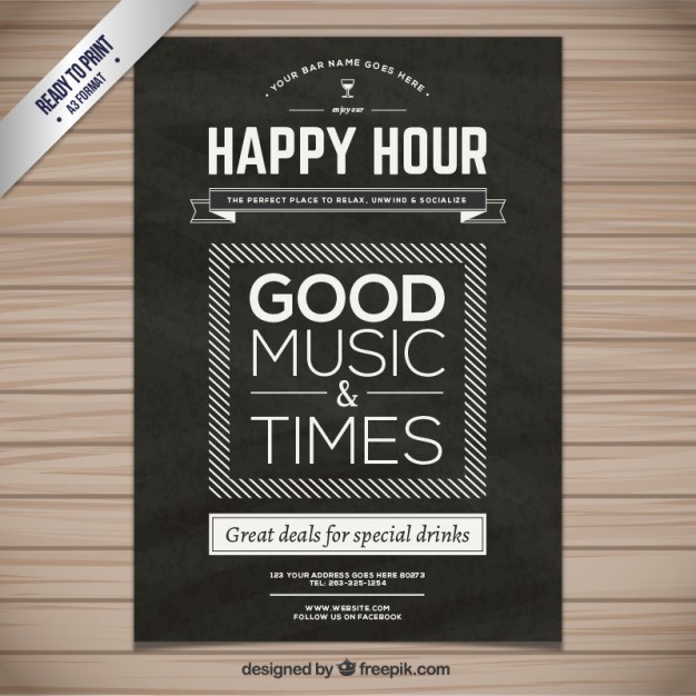 Happy Hour Poster Free Vector 626x626 Happy Hour Poster Free Vector