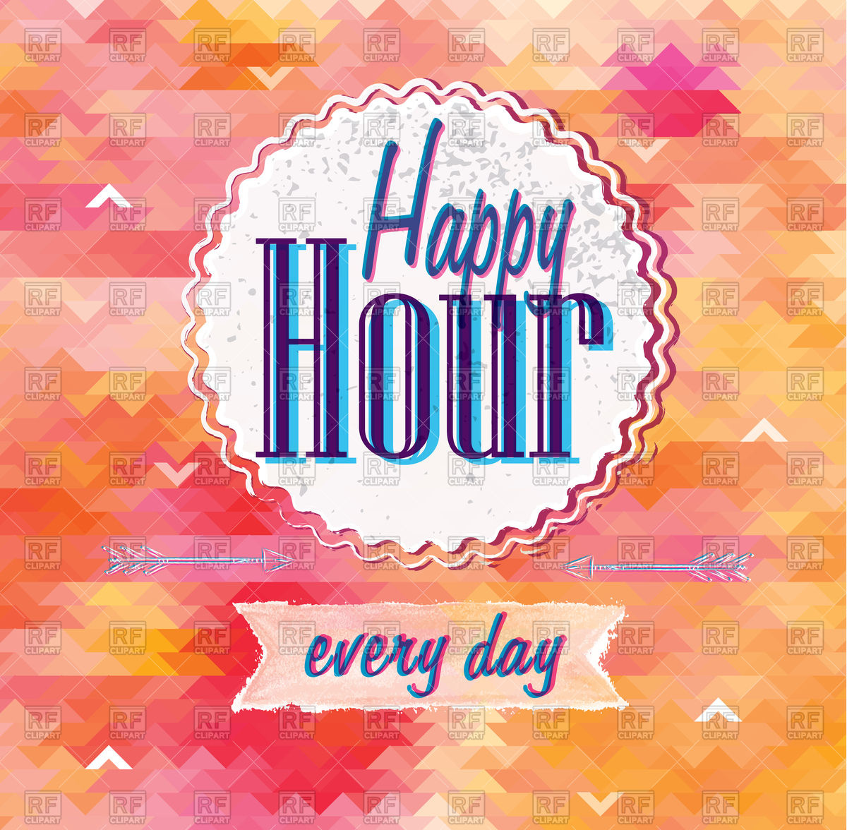 Hipster Background Made Of Triangles Happy Hour Vector Image 1200x1176 Hipster Background Made Of Triangles Happy Hour Vector Image