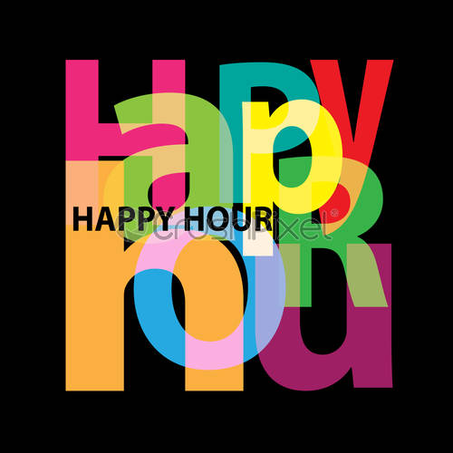 Vector Happy Hour Broken Text 500x500 Vector Happy Hour Broken Text