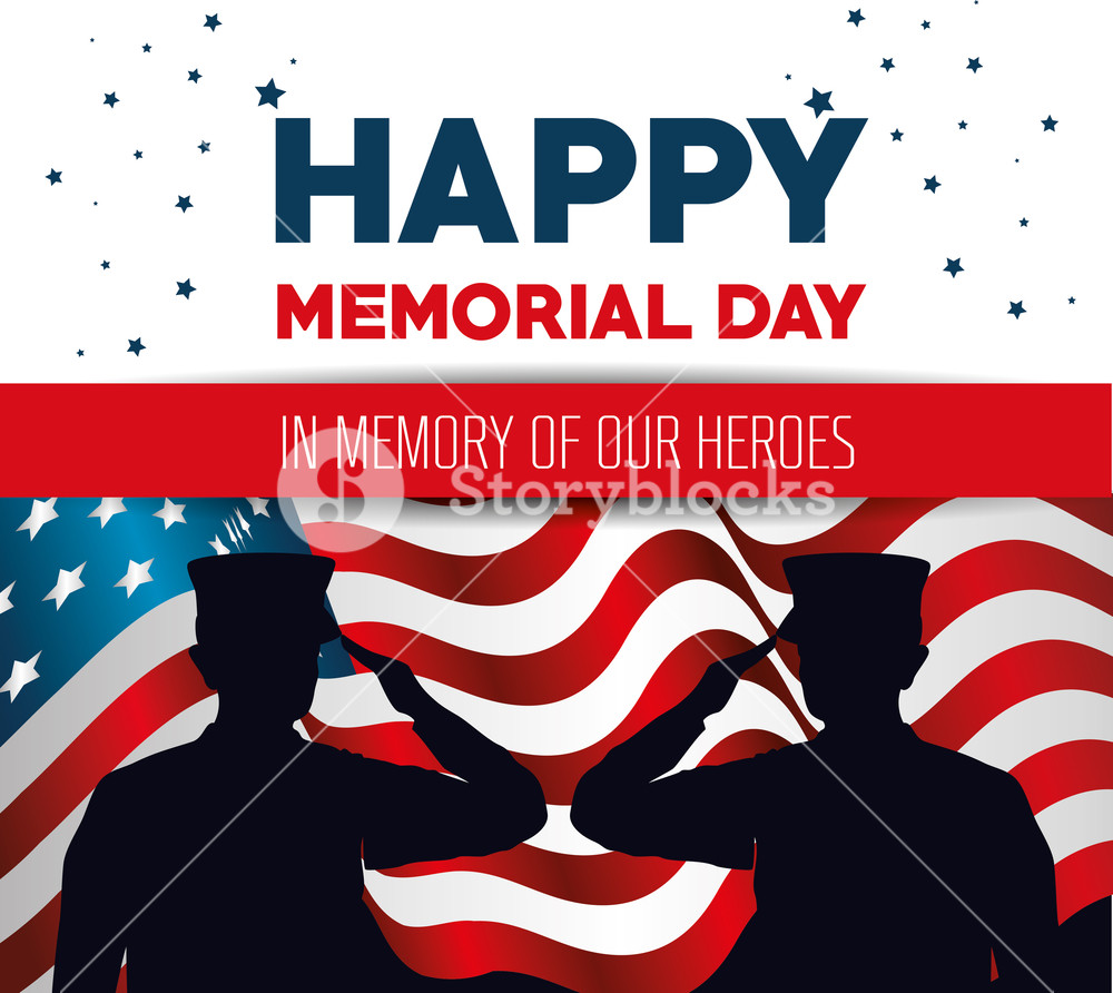 Happy Memorial Day Card With Soldier Silhuette Vector Illustration 1000x892 Happy Memorial Day Card With Soldier Silhuette Vector Illustration