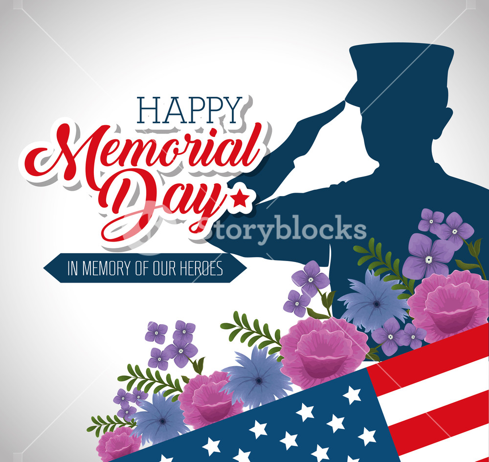 Happy Memorial Day With Beautiful Flowers And Usa Flags Vector 1000x945 Happy Memorial Day With Beautiful Flowers And Usa Flags Vector