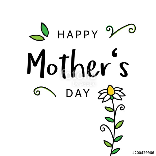500x500 Happy Mother's Day Vector Illustration Graphic Printable Greeting