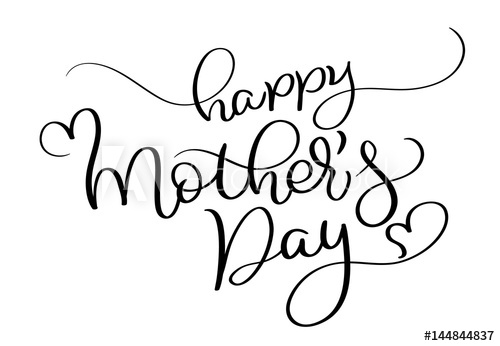 500x346 Happy Mothers Day Vector Vintage Text On White Background