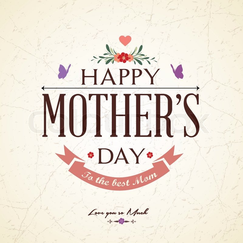 800x800 Vintage Happy Mother's Day Card Stock Vector Colourbox