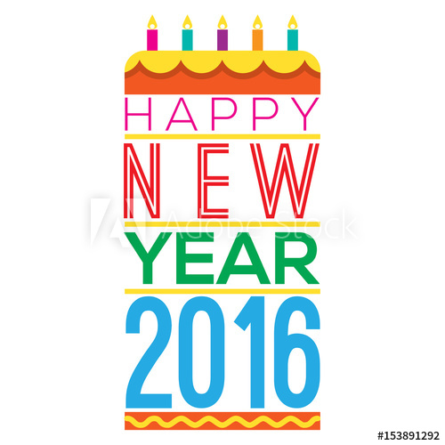 500x500 Happy New Year Vector Illustration