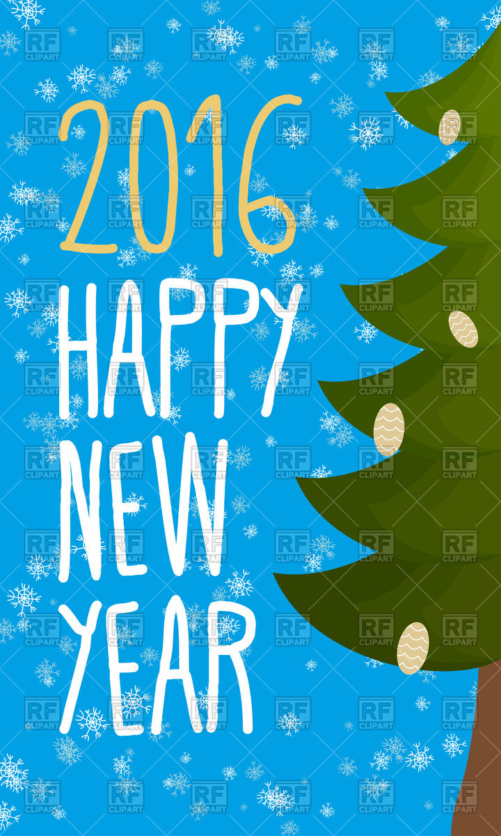 720x1200 Christmas Greeting Card With Lettering Happy New Year