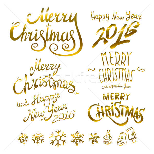600x600 Golden Glowing Merry Christmas And Happy New Year Lettering