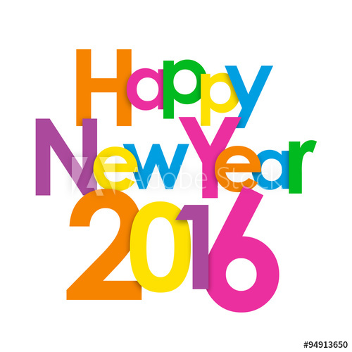 500x500 Happy New Year Vector Letters Card