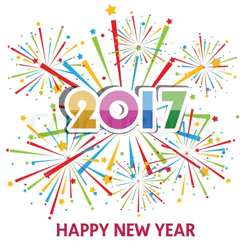 800x800 Happy New Year With Fireworks Stock Vector Colourbox