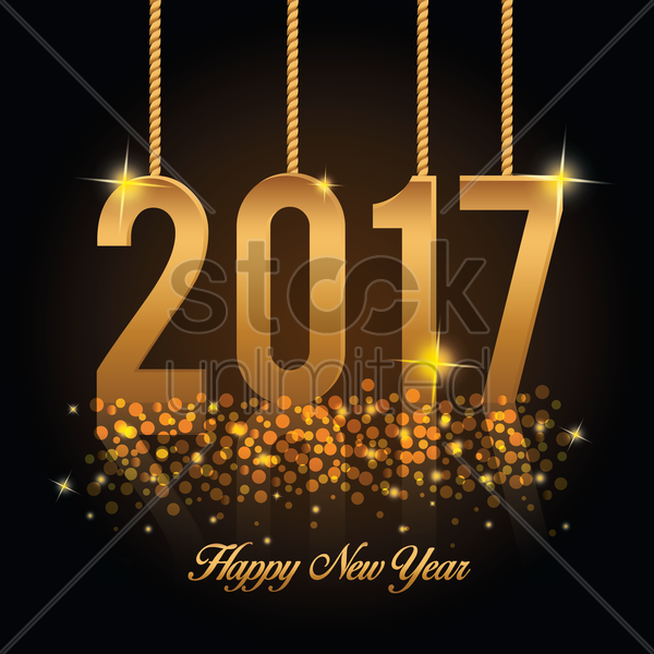600x600 Happy New Year Vector Image