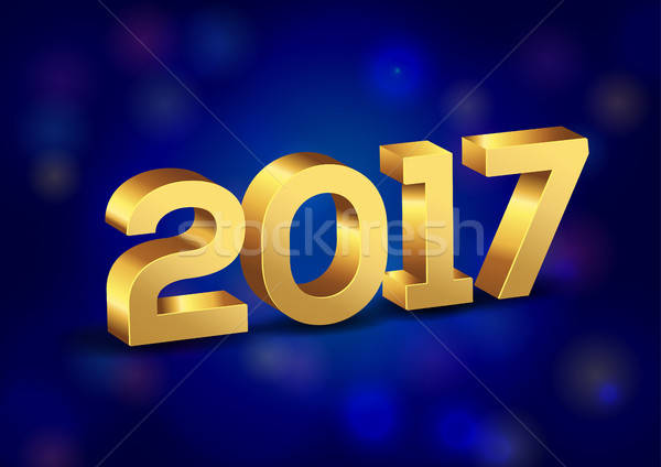 600x424 Happy New Year Gold Vector Numbers Vector Illustration
