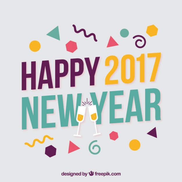 626x626 Memphis Style Happy New Year Background Vector Free Download