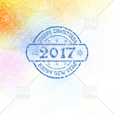 400x400 Merry Christmas And Happy New Year Stamp Vector Image