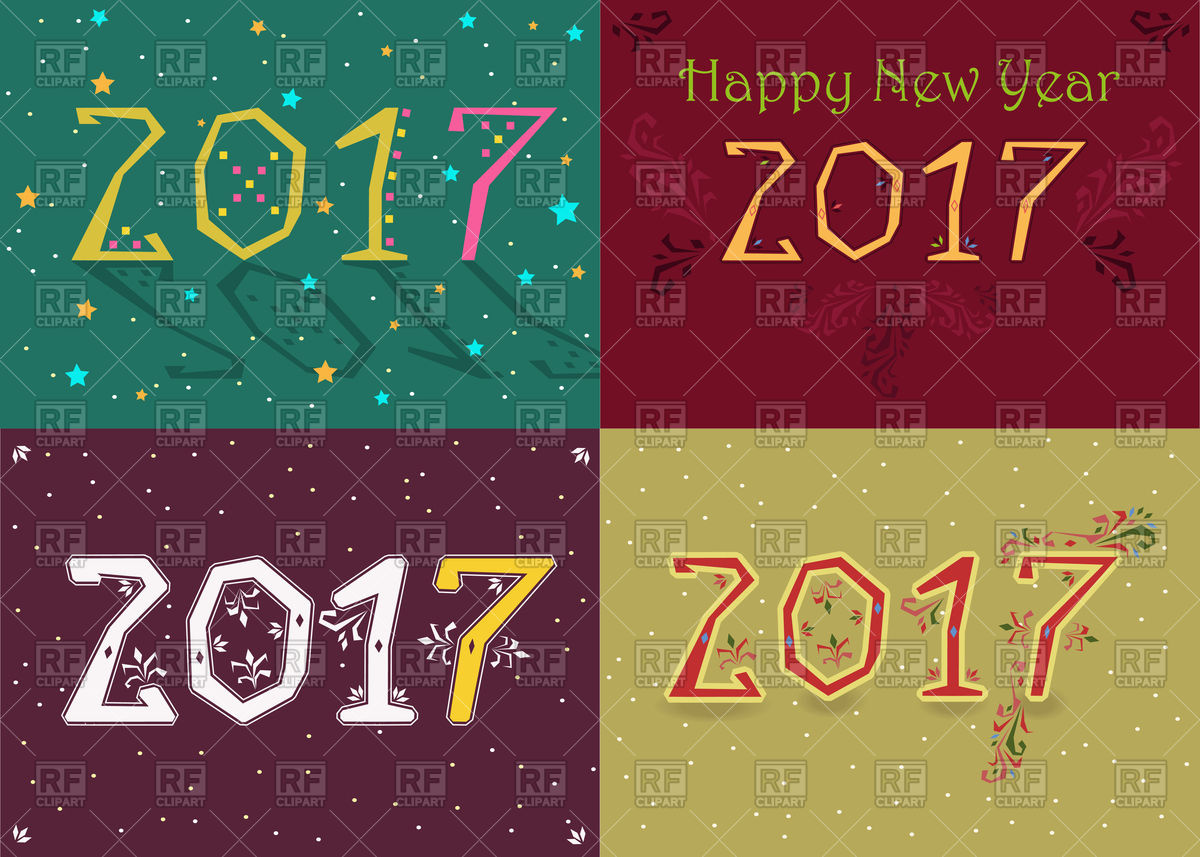 1200x857 Set Of Happy New Year Greeting Card Vector Image Of Holiday