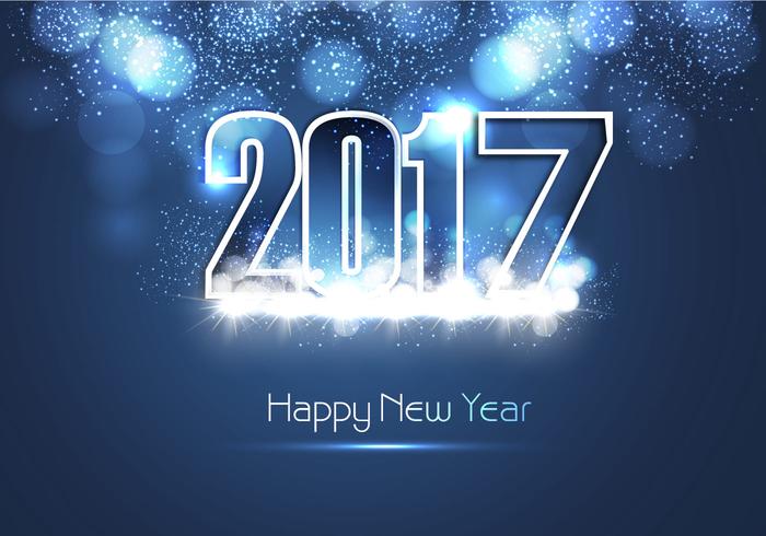 700x490 Shiny Blue Happy New Year Card