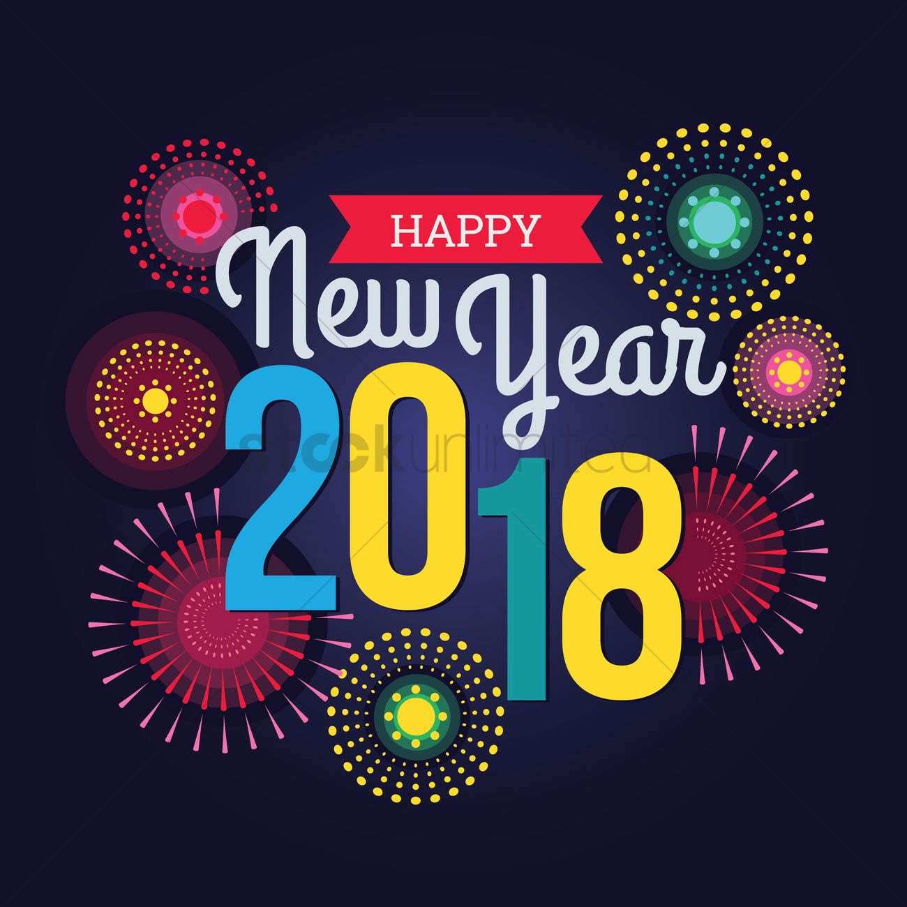 1300x1300 Happy New Year Vector Image