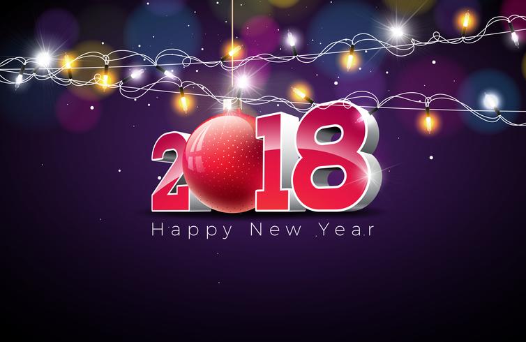 754x490 Vector Happy New Year Illustration On Shiny Colorful